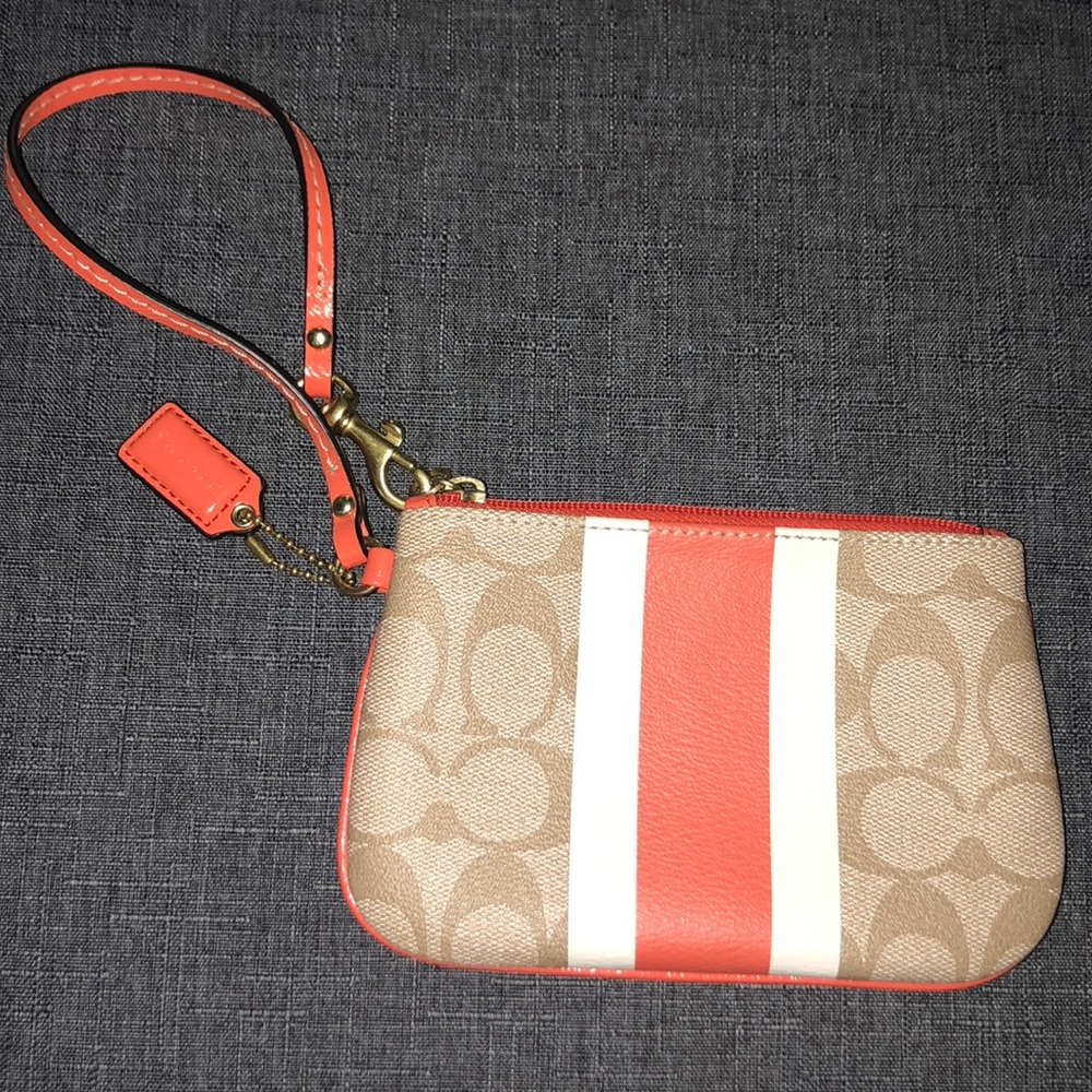 Leather Coach Wristlet